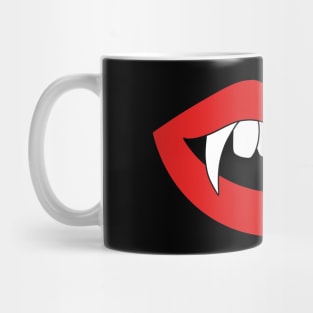 Cartoon Monster Vampire red lips with sharp teeth Mug